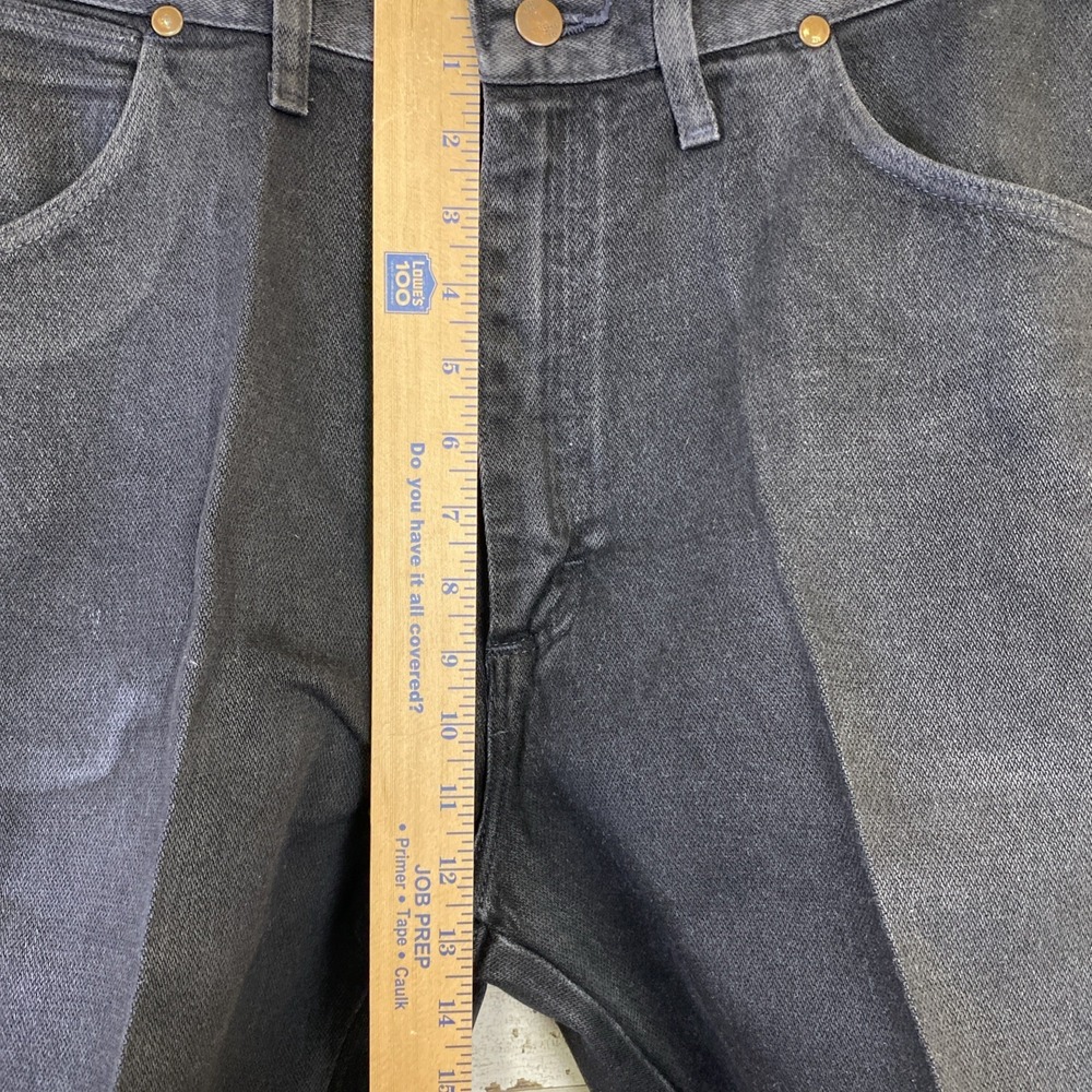 VTG Wrangler Jeans Men 38x32 Black Denim Bootcut Rodeo Western Cowboy - Picture 10 of 11